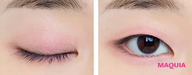 キス ズームアイポーションX 02を使ったメイク 一重