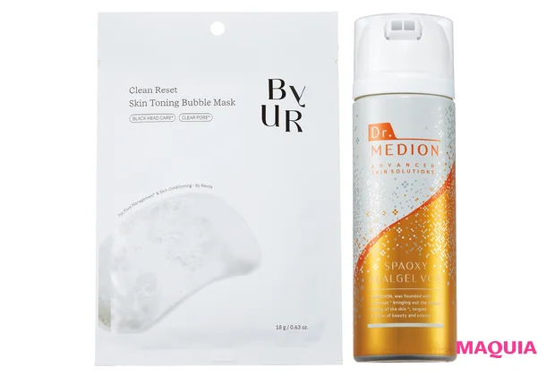 マキア 毛穴ケア おすすめ ドクターメディオン スパオキシデュアルジェルVCプラス バイユア クリーンリセット スキントーニング バブルマスク