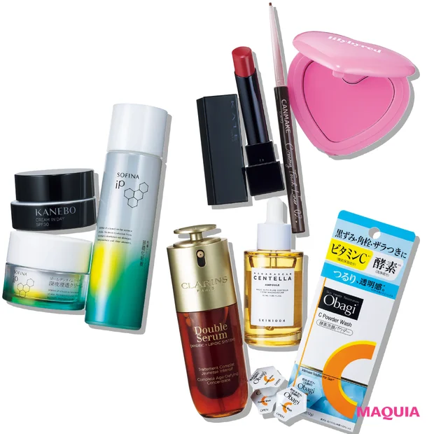 マキア　おすすめ　櫻坂46　守屋麗奈　ソフィーナ iP　カネボウ　キャンメイク　ケイト リップモンスター　オバジ　クラランス