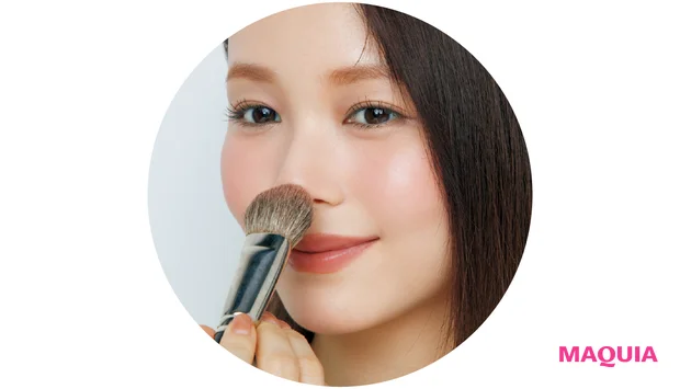 マキア 秋メイク 2025 チーク おすすめ ベースメイク スック ブラーリング カラー ブラッシュ 07 使い方 3