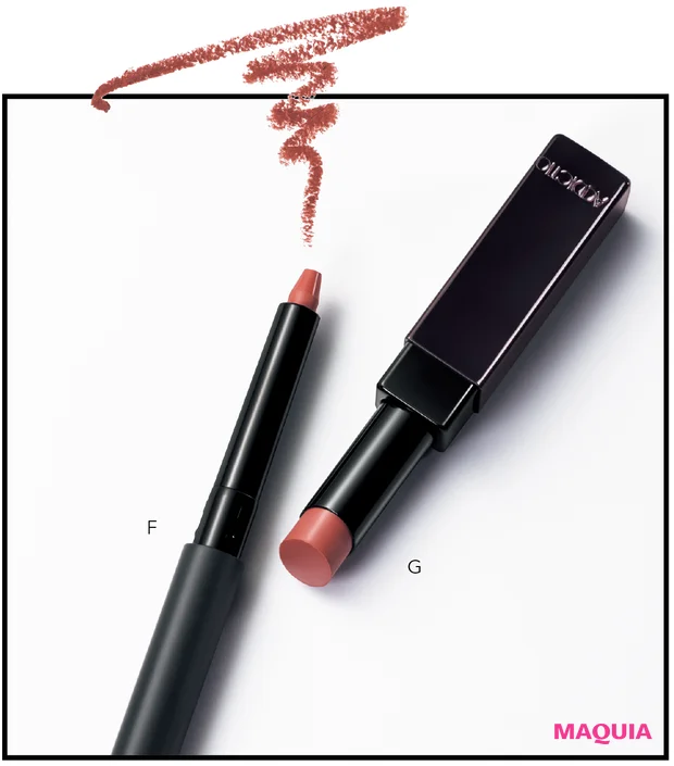 白石聖 秋 ピンク オレンジ メイク セルヴォーク ドローイング リップペンシル 01 アディクション ザ リップスティック グレイズドボム 003