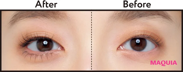 のり不要（グルーレス）つけまつげ 下まつ毛のビフォーアフター