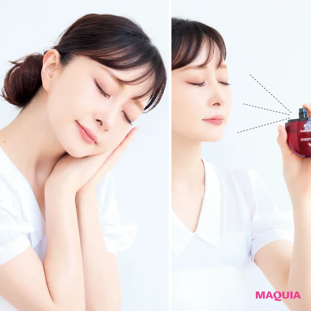 石井美保さん】昼は“追いミスト”、夜はパック。夏枯れ肌を救う