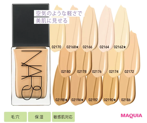 NARS ライトリフレクティング ファンデーション 30ml 全15色(グローバルは全36色) 各¥6600
