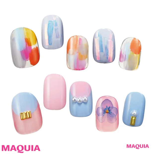 甘い指先に! 大人ユニコーンカラーでつくるアクセサリー風ネイル