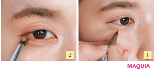 はみ出しラインと涙袋メイクで中顔面の距離をさらに短縮