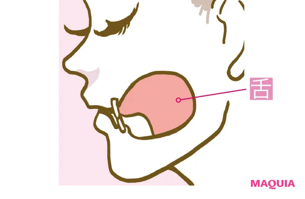 のどの奥からベロ上げ