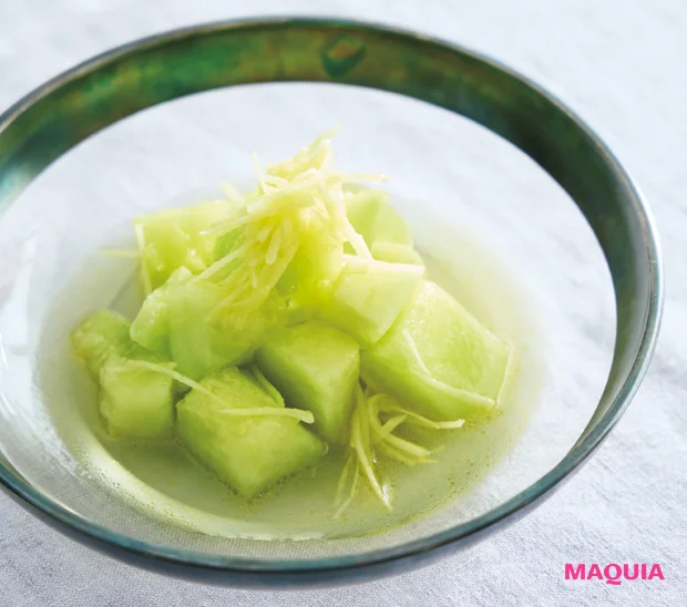 マキア 夏バテ 食べ物 薬膳 レシピ メロンとしょうがのサラダ