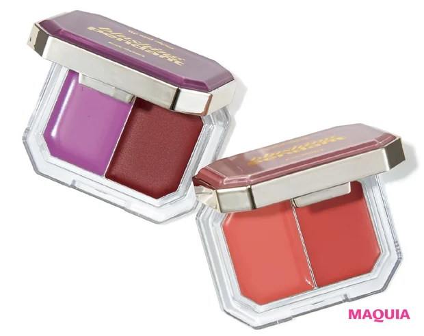 韓国コスメ おすすめ (左から)オルタナティブステレオ リップ&チーク ブラッシング ペンダント 05、01