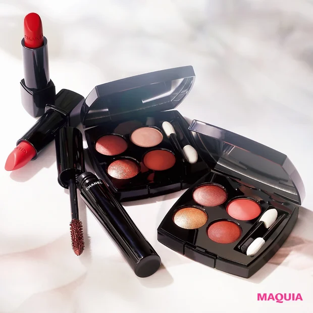 1レ キャトル オンブル 368・2同 372 各¥6900、3ルージュ アリュール ヴェルヴェット エクストレム 136・4同 134 各¥4200、 5ル ヴォリューム ドゥ シャネル 120 ¥4200/シャネル(すべて2021/1/8限定発売)