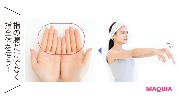 手首ブラブラ、のち指の面使い