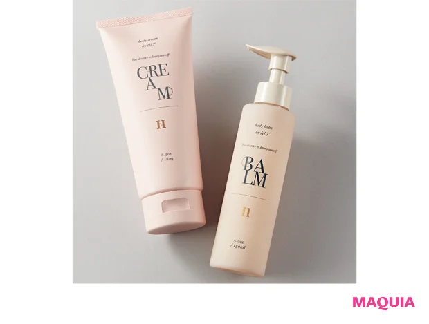 （右）SENSUAL RICH BODY BALM 150ml ￥5610、（左）同 CREAM 180g ￥4070／Her lip to