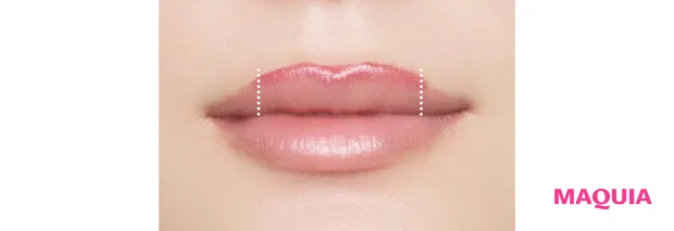 リップライナーの使い方 鼻下を短く見せたい場合 上唇にオーバーラインを引く