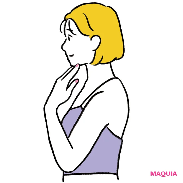 肩こり解消におすすめのエクササイズ　手で顎を押す