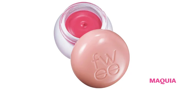 ペールピンクのリップ&チークコスメにおすすめのメイク fwee リップアンドチーク ブラーリープリンポット ND02