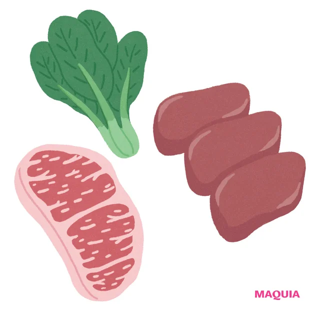 無性に氷が食べたいときはほうれん草や牛肉、レバーで鉄分を補給