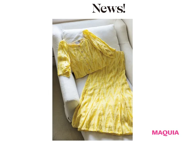 トップス¥36300、スカート¥40700/アプレドゥマン(masaco teranishi)