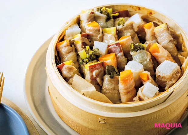 せいろ蒸し レシピ りよ子 4種の野菜の肉巻き蒸し