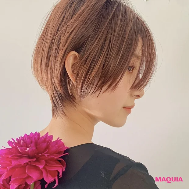 30代 40代の小顔ヘア くびれた襟足で頭をコンパクト見せ 女っぽマッシュショート Happy Plus One ハピプラワン