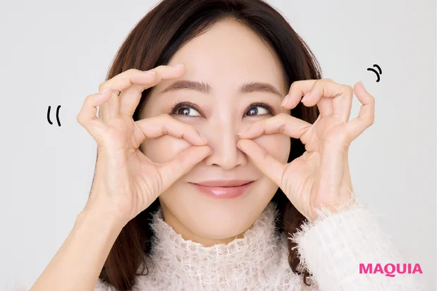 神崎恵さんのNARS ブラッシュ N 927を塗る場所