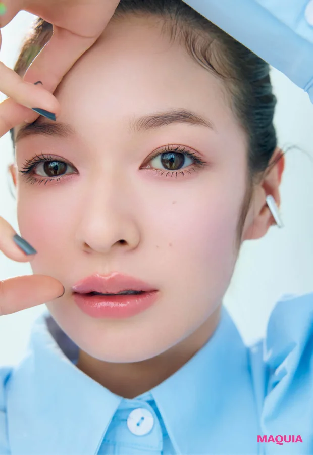 儚げな桜ピンクメイク 森絵梨佳