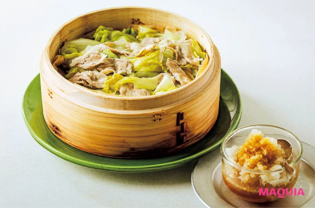 せいろ蒸し レシピ りよ子 丸ごとレタスと豚肉の重ね蒸し(大根おろしだれ)