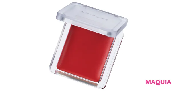 ツヤレッドのリップ&チークコスメにおすすめのメイク ちふれ リップ & チークバーム RD40