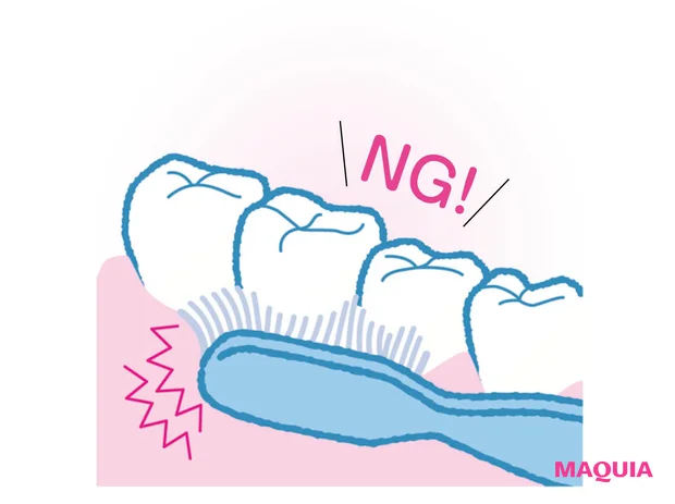 正しい歯の磨き方 歯ブラシで磨くのは「歯のみ」