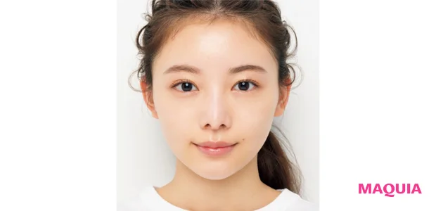 目の下に逆三角形の大きなおにぎりを置くイメージで広くのせて。