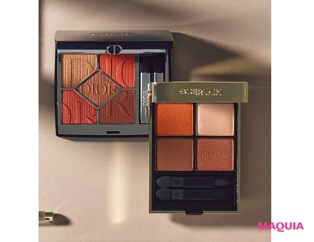 (上)サンク クルール クチュール 683 ¥9570/パルファン・クリスチャン・ディオール(限定品)(下)オンブル ジェ 910 ¥10340/ゲラン