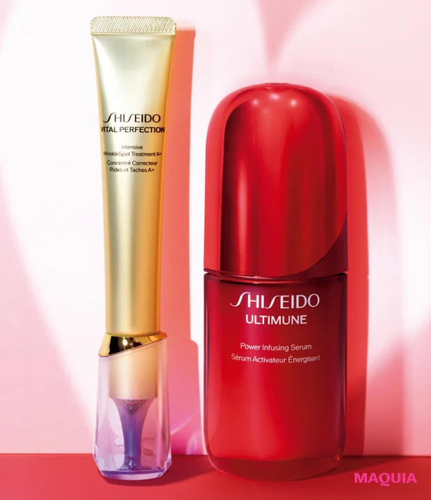 マキア26年2月号通常版付録 神崎恵BOX SHISEIDO (左)バイタルパーフェクション リンクルリフト ディープレチノブライト A+ (右)アルティミューン™️パワライジング セラム