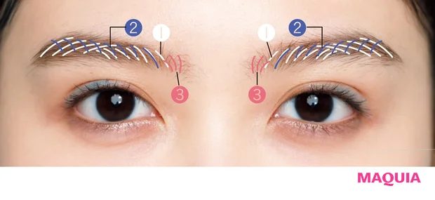 太い眉のオシャレ眉メイク アップ
