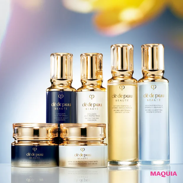 マキア 年間ベストコスメ2025 スキンケア部門3位 クレ・ド・ポー ボーテ ローションエサンシエル C、ローションエサンシエル A、エマルションプロテクトゥリス（ジュール）、エマルションアンタンシヴ（ニュイ）、クレームプロテクトゥリス R（ジュール）、クレームアンタンシヴ R（ニュイ）