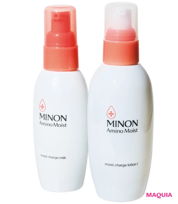 新作 スキンケア 安倍佐和子 小田ユイコ ミノンアミノモイスト モイストチャージ ローション モイストチャージ ミルク