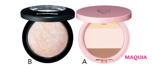 Aフーミー おでかけUVパウダー SPF40・PA+ ¥2530/Nuzzle Bミネラライズ スキンフィニッシュ ライトスカペード ¥4730/M・A・C