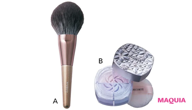 櫻坂46 守屋麗奈 セルフメイク 秋 SHOBIDO パウダーブラシ〈ドーム型〉 コスメデコルテ ルース パウダー 101