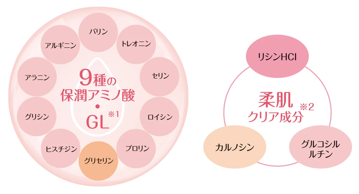 進化ポイント 1 貯水肌発想 独自のアミノ酸処方