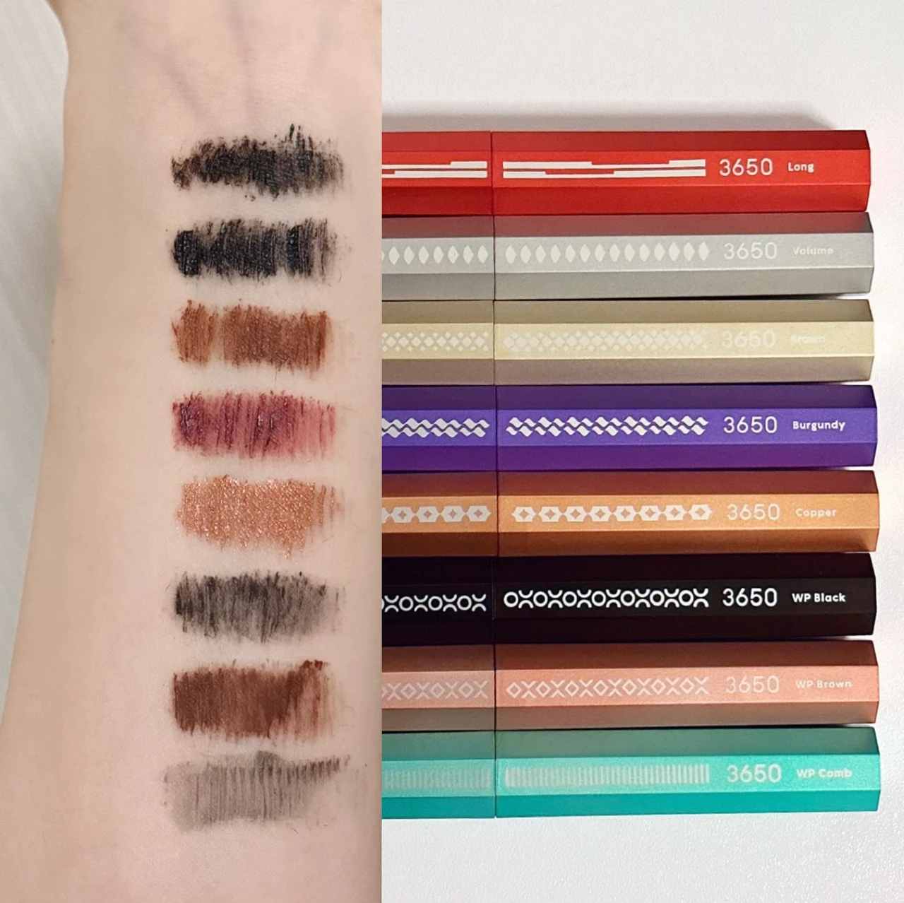 3650 マスカラ　全10種スウォッチ