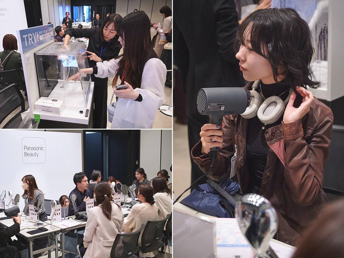 マキアサロン、マキアサロンの様子、タッチアップの様子、マキアインフルエンサー