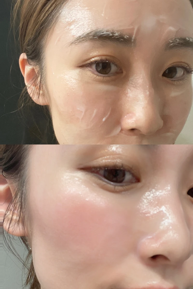 ザ クレンジング バーム　肌にのせたところ