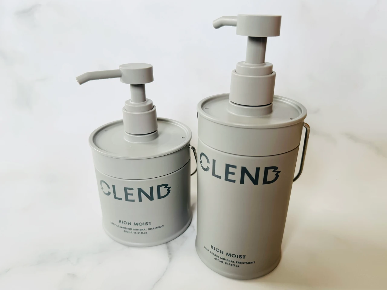 CLENDのリッチモイスト ディープクレンジング ミネラル シャンプーとリッチモイスト ディープリペア ミネラル トリートメント