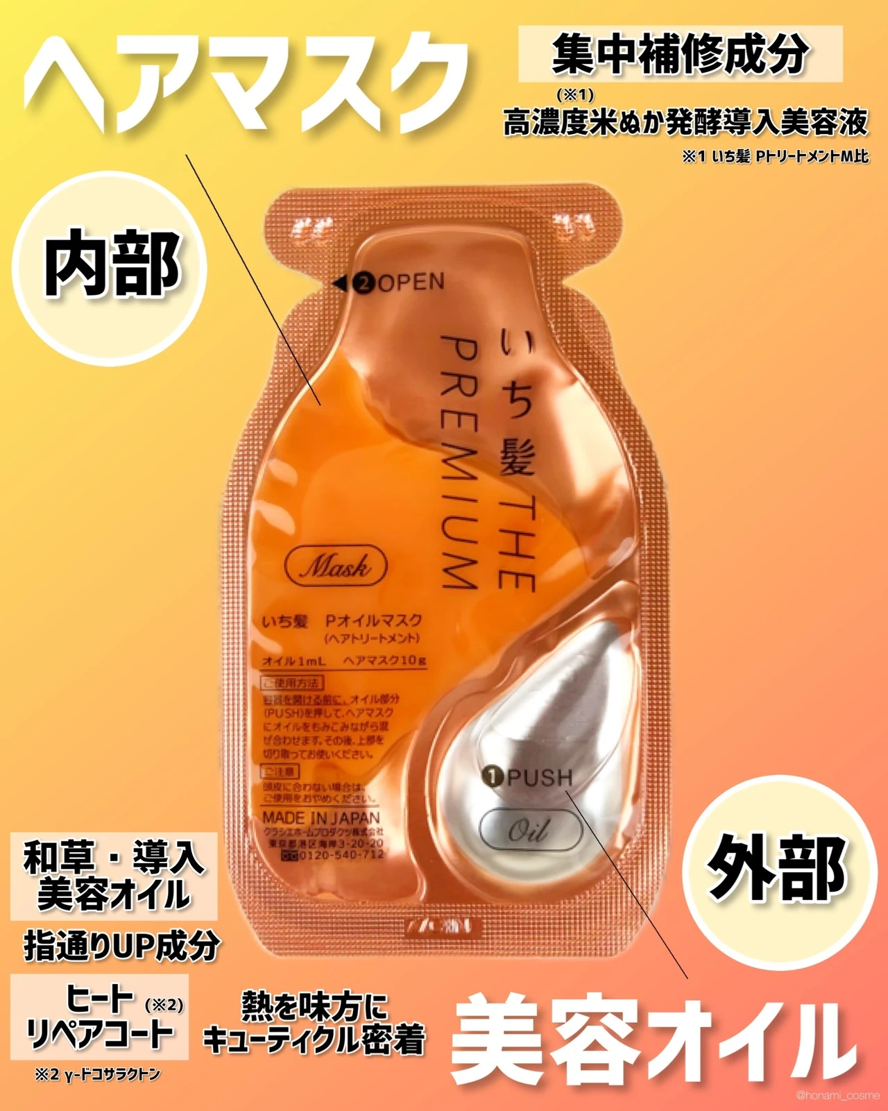 【ハイダメージ毛の方必見】新感覚!美容オイルとヘアマスクを混ぜて使う ” 導入美容液 in オイルマスク ” が新登場✨【いち髪 THE PREMIUM】_3