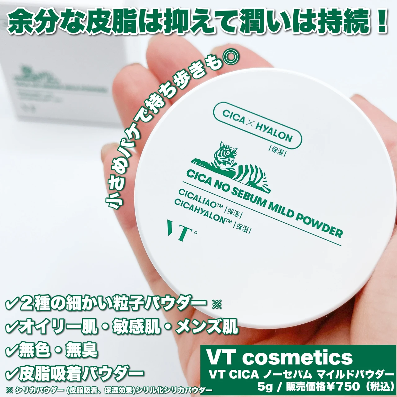 【もうテカらない!】VT CICA ノーセバム マイルドパウダーで無敵サラサラ肌!_2