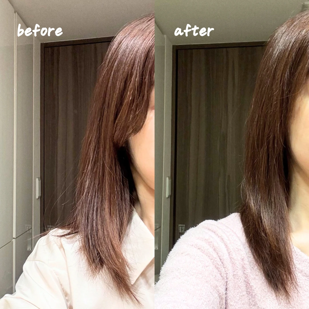 プルント ヴェーリング美容液シャンプー＆トリートメントの使用前後比較