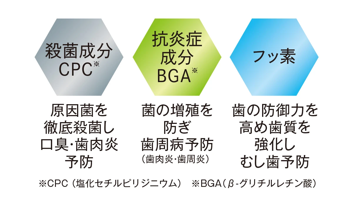 ピュオーラ炭酸ハミガキ　殺菌成分　抗炎症成分　フッ素　口臭歯周病予防　歯肉予防　むし歯予防　歯磨き粉