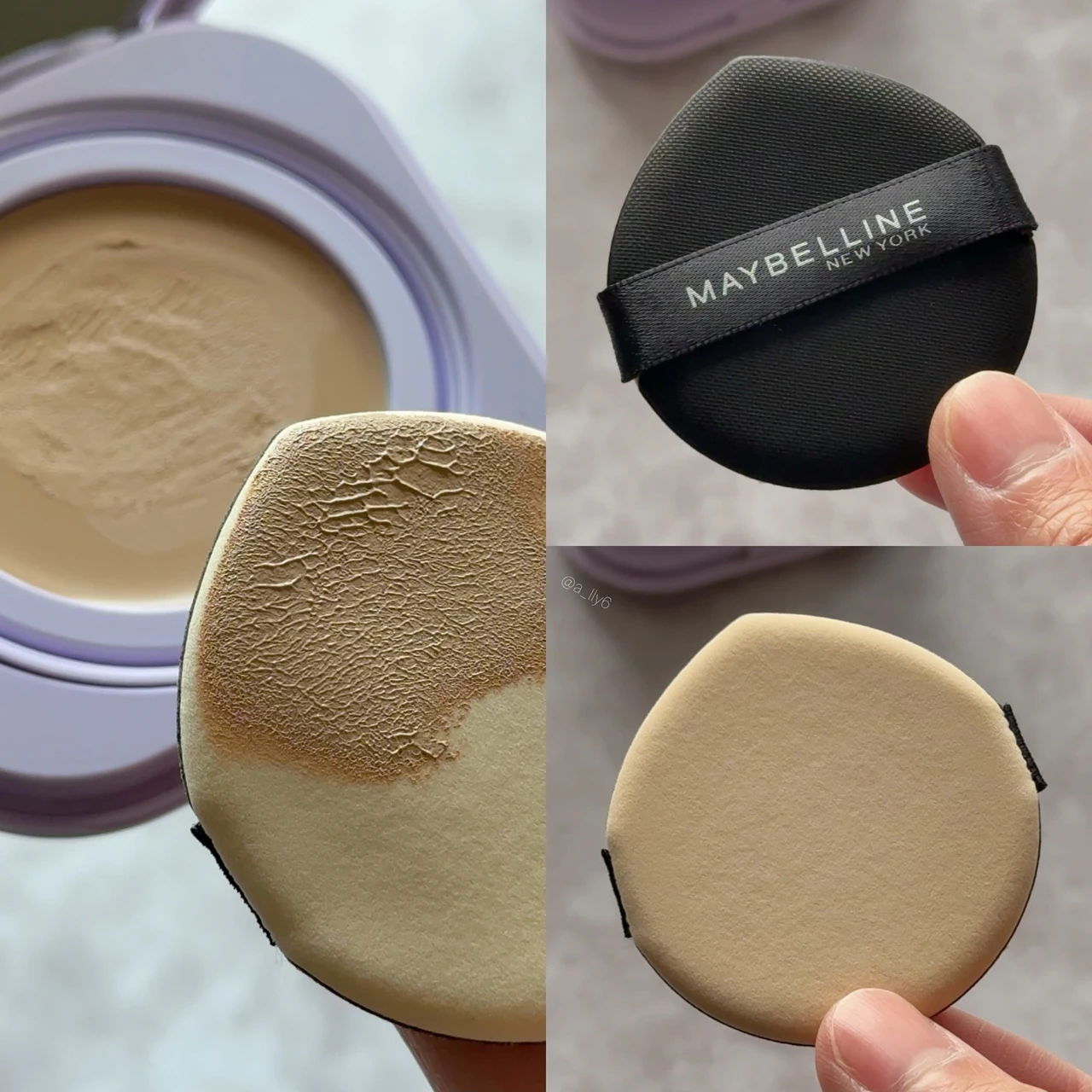 メイベリン MAYBELLINE クッション ファンデ バーム クリーム 生チョコ セミ マット 全色 レビュー パフ