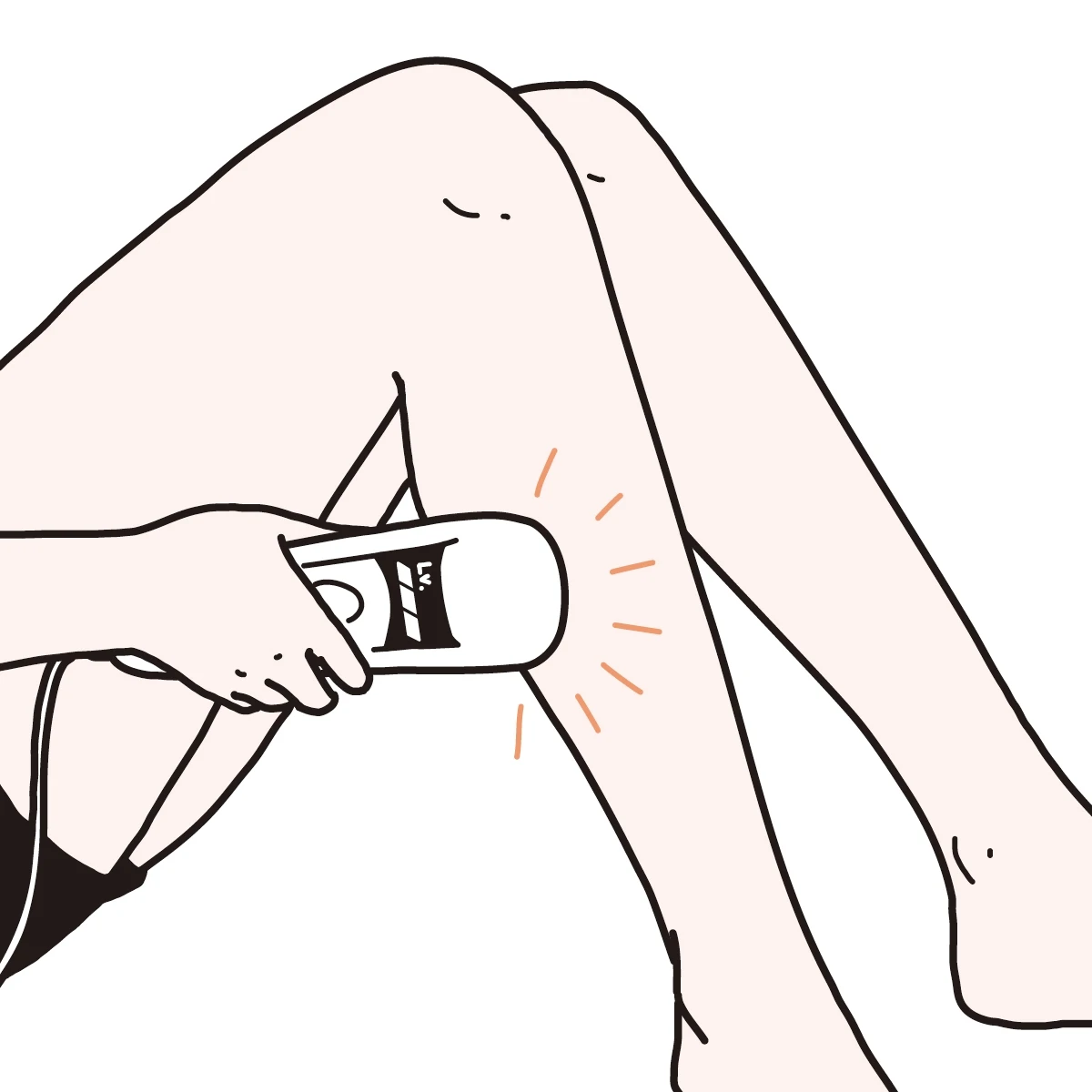 お手入れしたい部位に照射