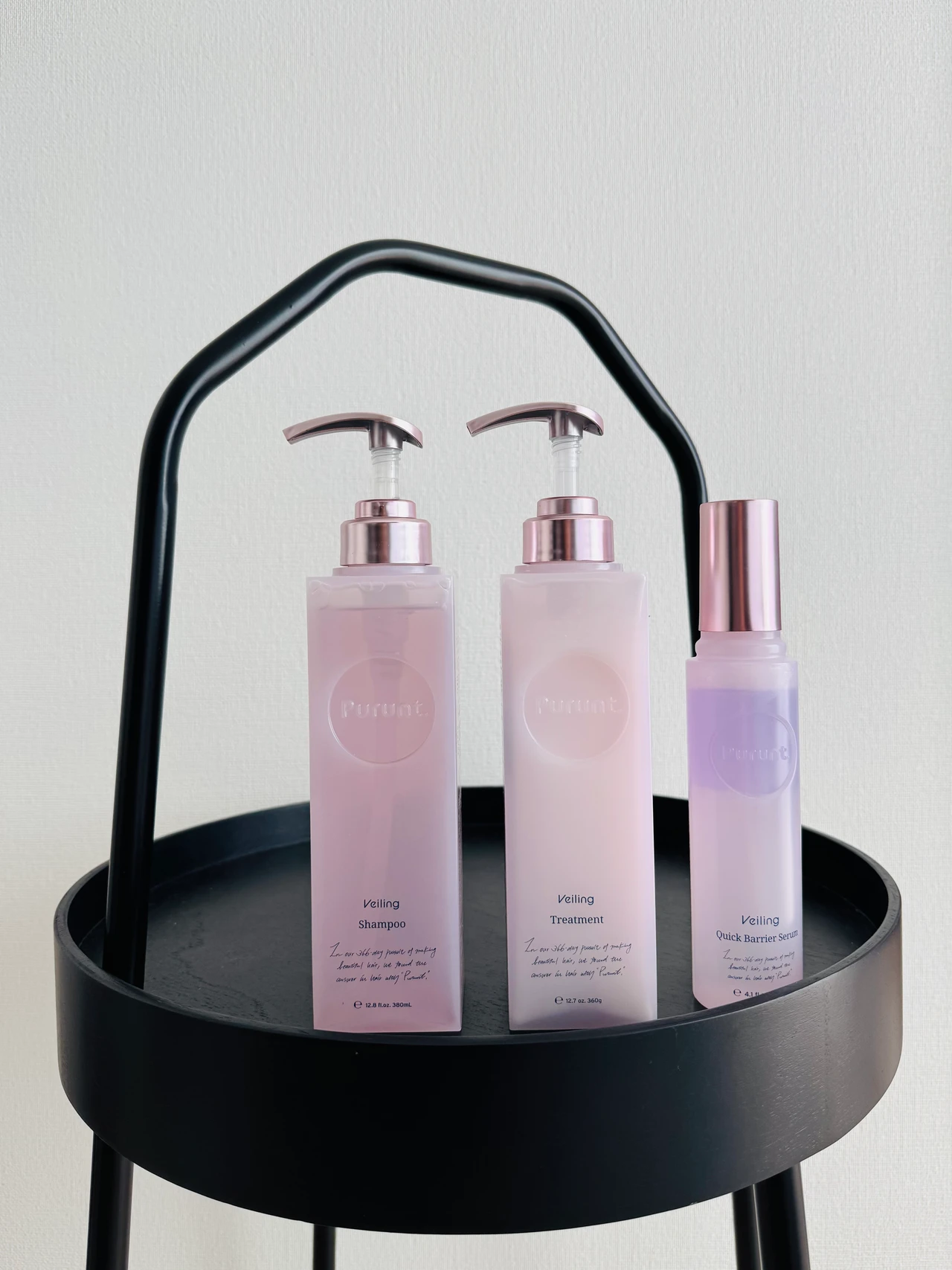 プルントのヴェーリング美容液シャンプーと美容液トリートメントとプラスワンケアのクイックバリアセラム