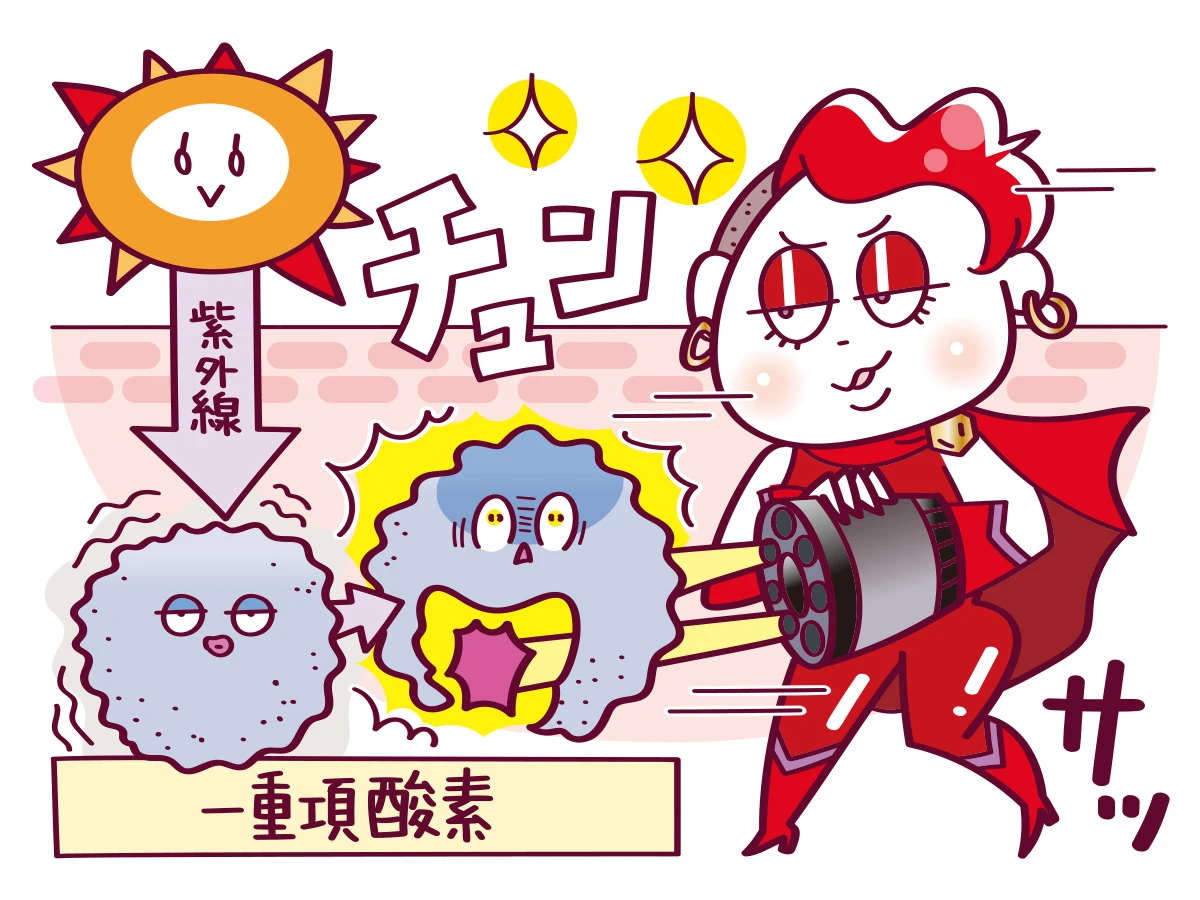 アスタキサンチン 一重項酸素を素早く消し去る