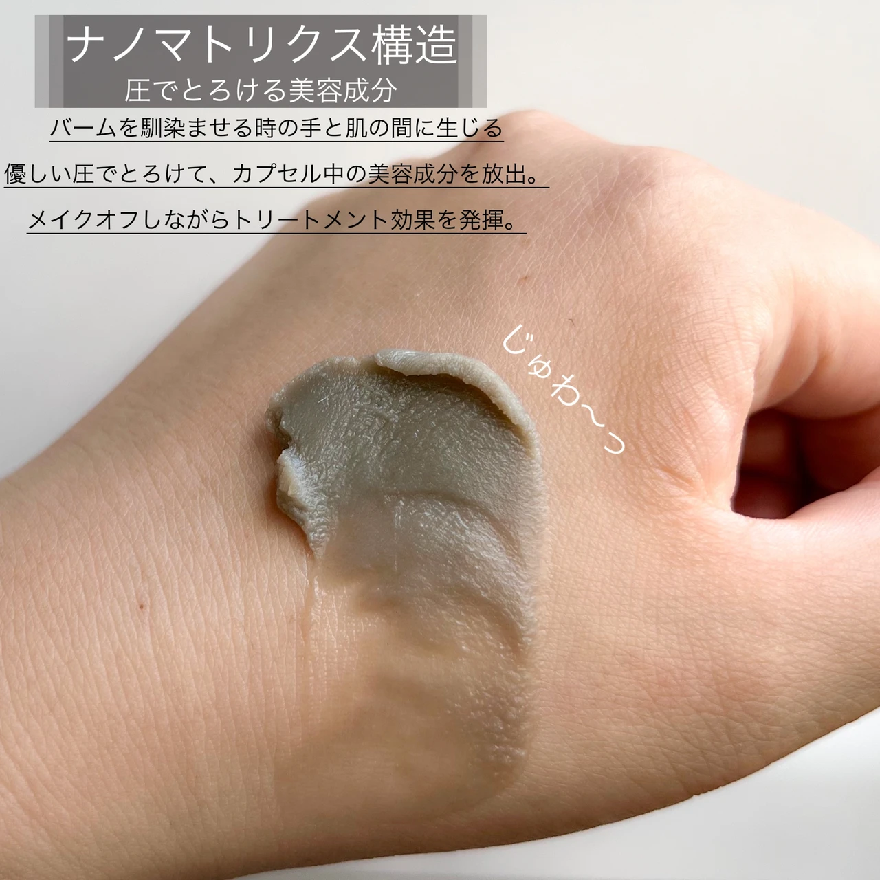 圧でとろける美容成分、ナノマトリクス構造